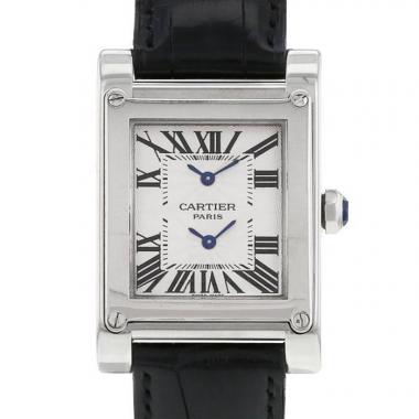 Reloj Cartier Tank à vis de oro blanco Ref :  2552 Circa  2000
