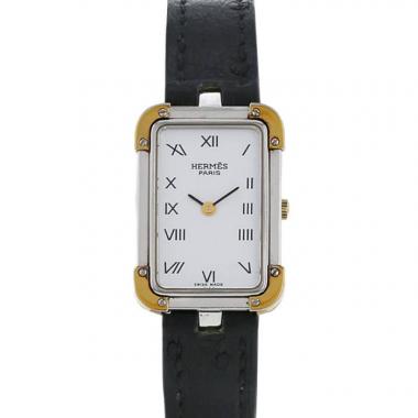Hermès Rallye watch in stainless steel and gold plated Ref:  CR1.240 Circa  1990