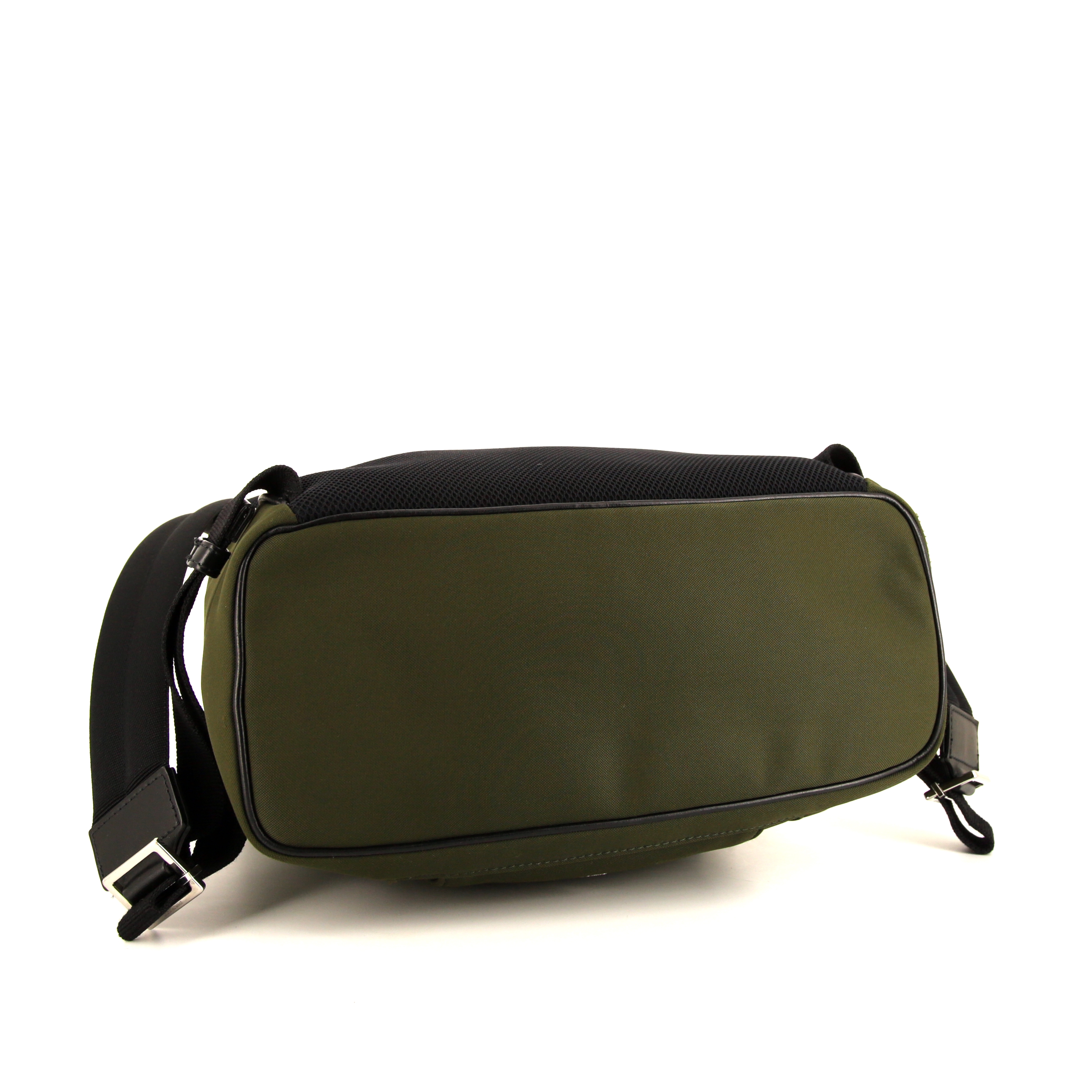 Dior Motion backpack in khaki canvas and black leather - Detail D4