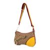 Dior Rasta shoulder bag in brown monogram canvas and yellow leather - 00pp thumbnail