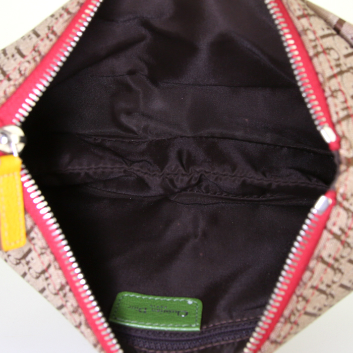 Dior Rasta shoulder bag in brown monogram canvas and yellow leather - Detail D2