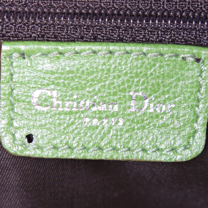 Borsa a spalla Dior Rasta in tela monogram marrone e pelle gialla - Detail D3