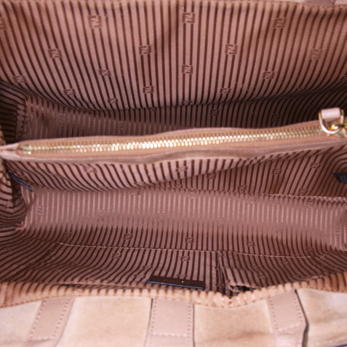 Sac à main Fendi 2 Jours en cuir beige - Detail D3