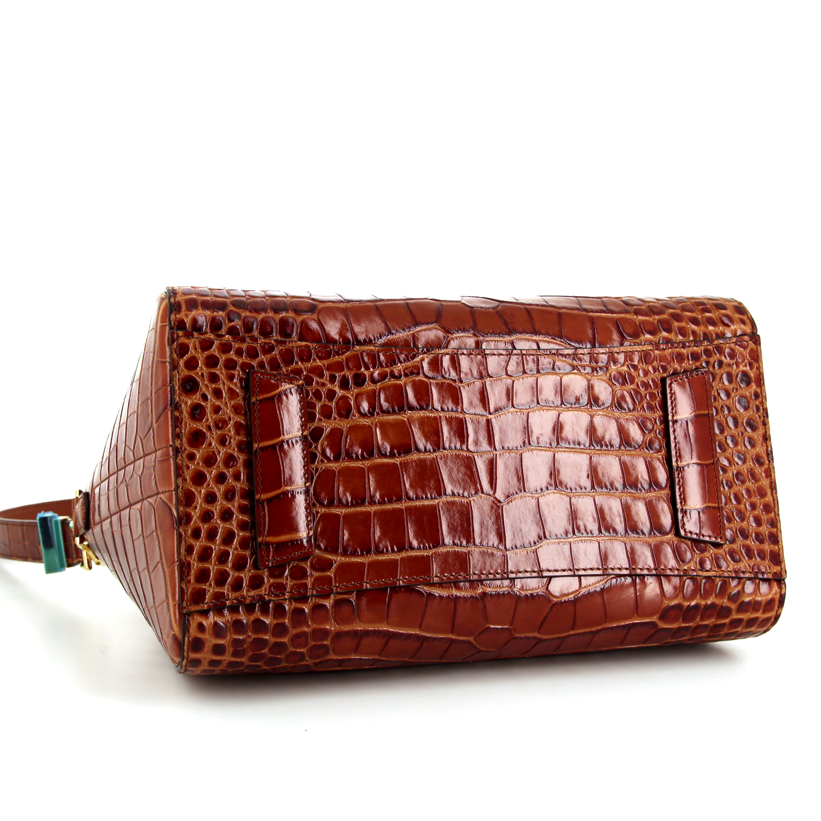 Givenchy Antigona small model bag worn on the shoulder or carried in the hand in brown leather - Detail D5