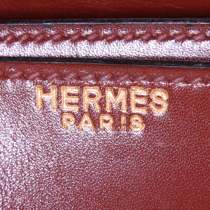Porte-documents Hermès Sac à dépêches en cuir box marron - Detail D3
