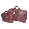 Gucci travel bag in red and green canvas and brown leather - 00pp thumbnail