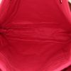 Shopping bag Hermès Amedaba in tela rossa e pelle naturale - Detail D2 thumbnail