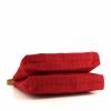 Shopping bag Hermès Amedaba in tela rossa e pelle naturale - Detail D5 thumbnail