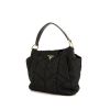 Prada Nylon handbag in black quilted canvas and black leather - 00pp thumbnail