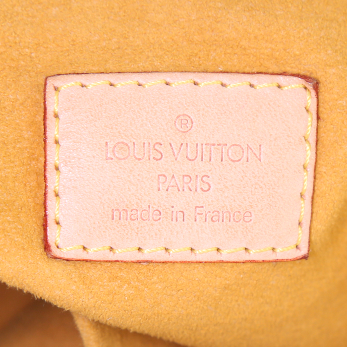 Bolso bandolera Louis Vuitton Baggy modelo grande en lona denim Monogram azul y cuero natural - Detail D3