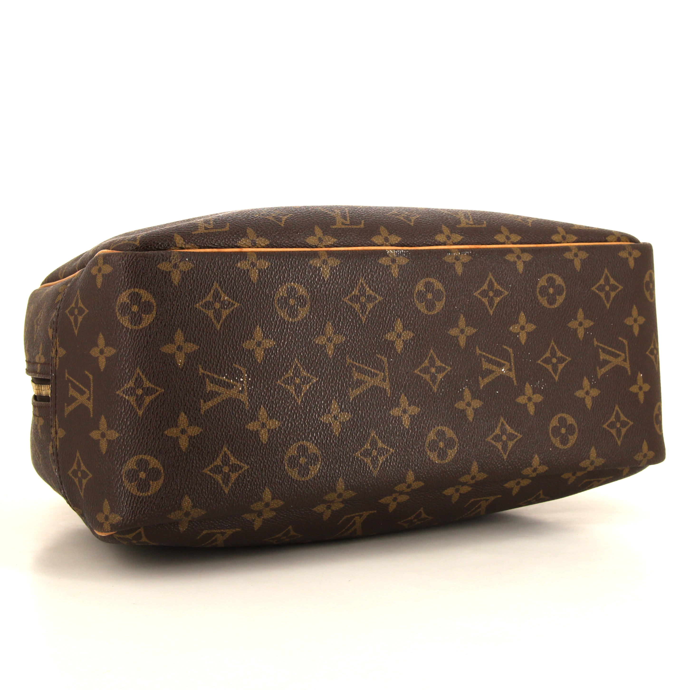 Louis Vuitton Deauville vanity case in brown monogram canvas and natural leather - Detail D4