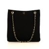 Chanel Vintage shopping bag in black canvas and leather - 360 thumbnail