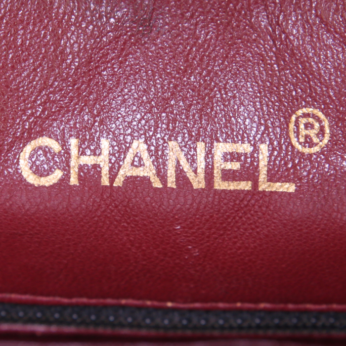 Shopping bag Chanel Vintage in tela e pelle nera - Detail D3