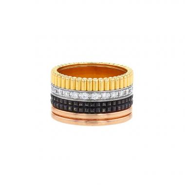 Sortija Boucheron Quatre modelo grande en oro rosa,  oro blanco y oro amarillo y en diamantes