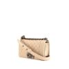 Chanel Boy shoulder bag in beige quilted grained leather - 00pp thumbnail