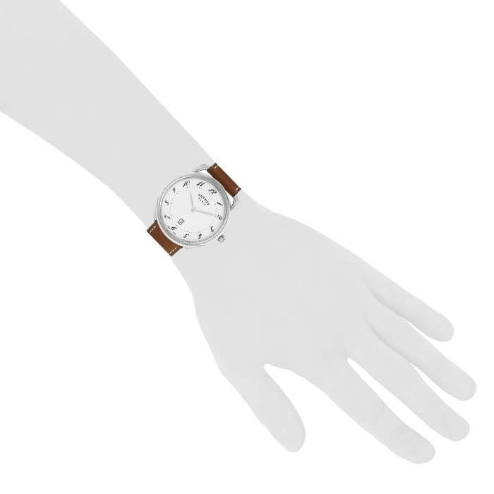 Hermes Arceau watch in stainless steel Ref:  AR7Q.810 Circa  2020 - Detail D1