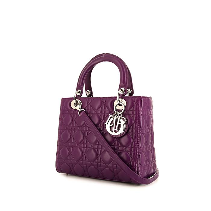 Lady Dior Micro Bag Purple Calfskin Embroidered with Strass  DIOR MY