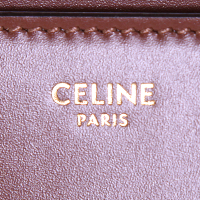 Celine 16 medium model shoulder bag in brown leather - Detail D4