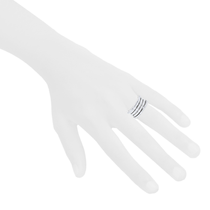 Bague Bulgari B.Zero1 grand modèle en or blanc, taille 52 - Detail D1