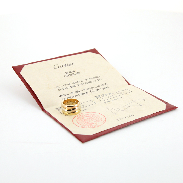 Bague trois corps Cartier en or jaune,  or rose et or blanc - Detail D2