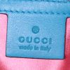 Gucci GG Marmont small model shoulder bag in turquoise quilted velvet - Detail D4 thumbnail