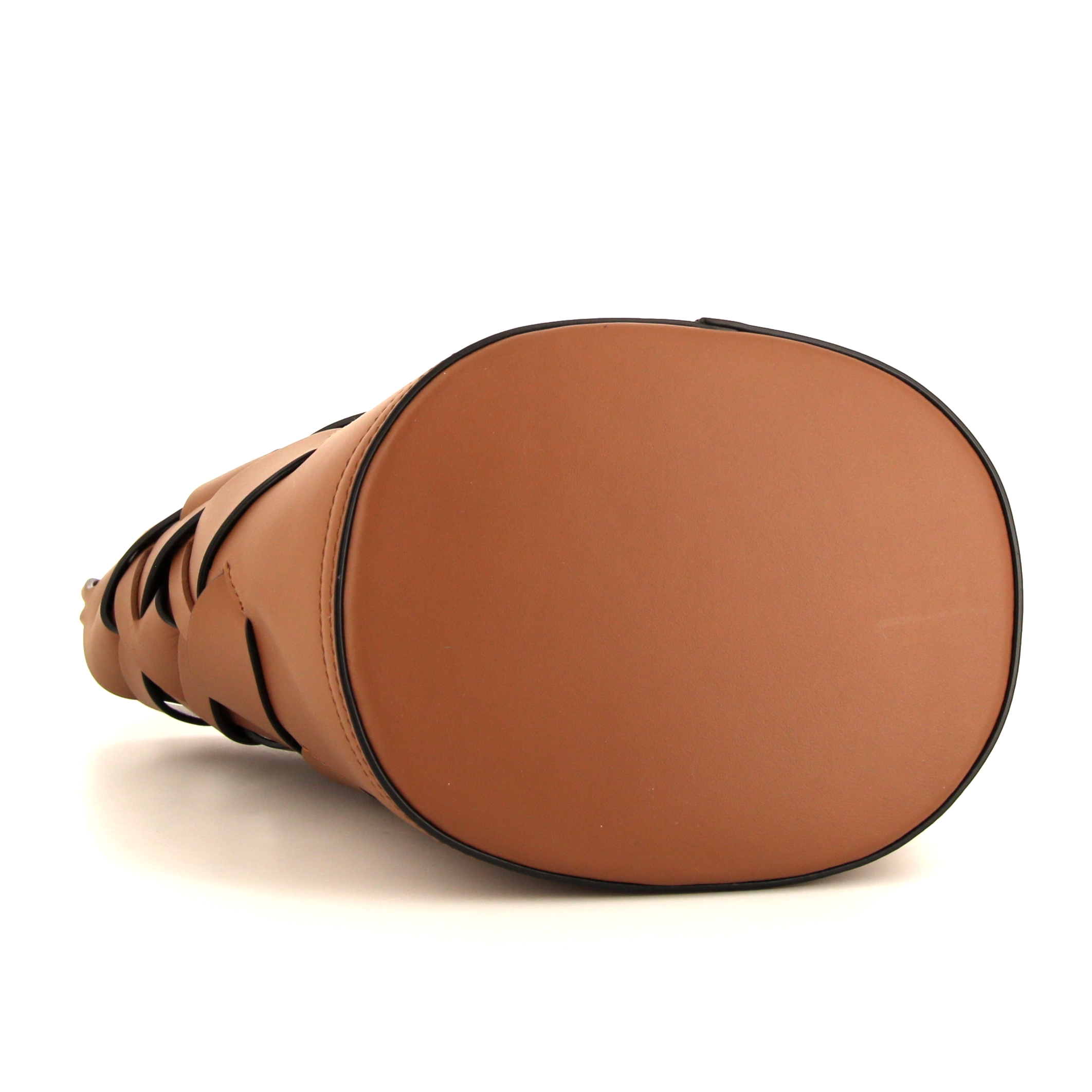 Prada Bucket bag handbag in brown leather - Detail D4
