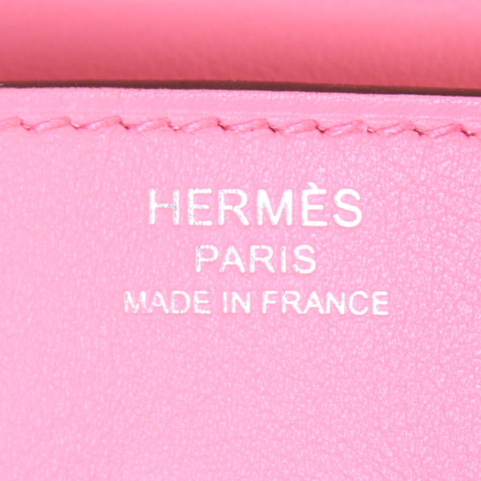 Sac à main Hermes Birkin 25 cm en cuir Swift rose - Detail D3