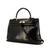 Hermes Kelly 35 cm handbag in black porosus crocodile - 00pp thumbnail