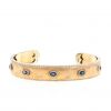 Open Buccellati Macri Classica 1970's bangle in pink gold,  white gold and sapphires - 360 thumbnail