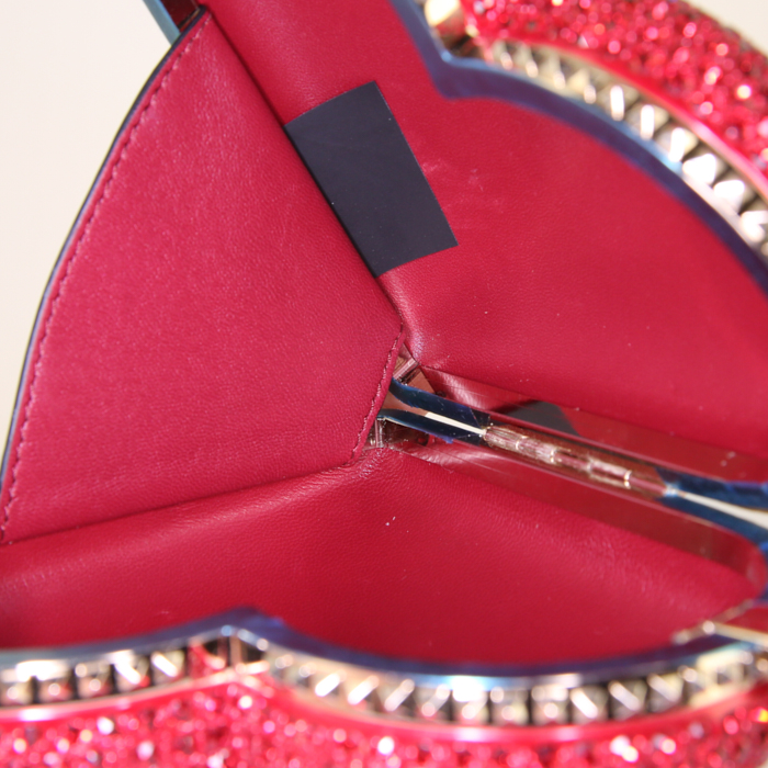 Bolso joya Valentino Garavani en metal dorado y piedras de fantasía rojas - Detail D2