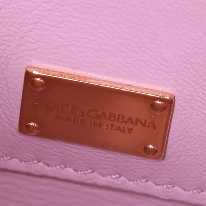 Borsa a tracolla Dolce & Gabbana Lucia in pelle dorata a fiori - Detail D3
