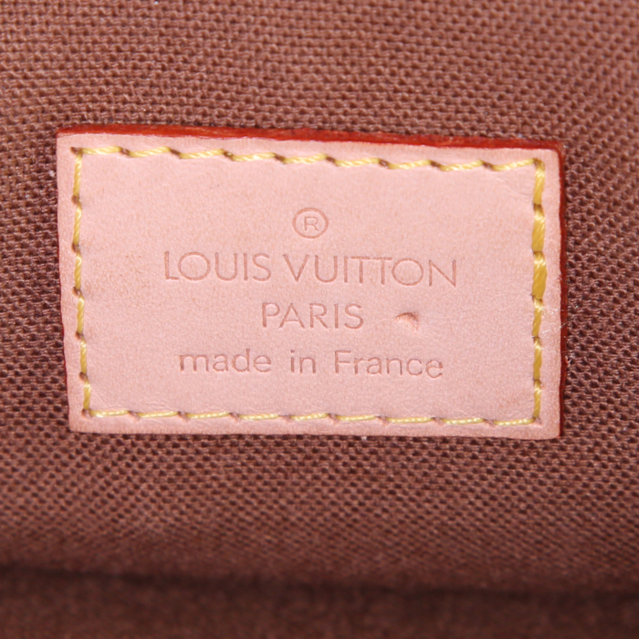 Bolso de mano Louis Vuitton Marelle en lona Monogram revestida marrón y cuero natural - Detail D3