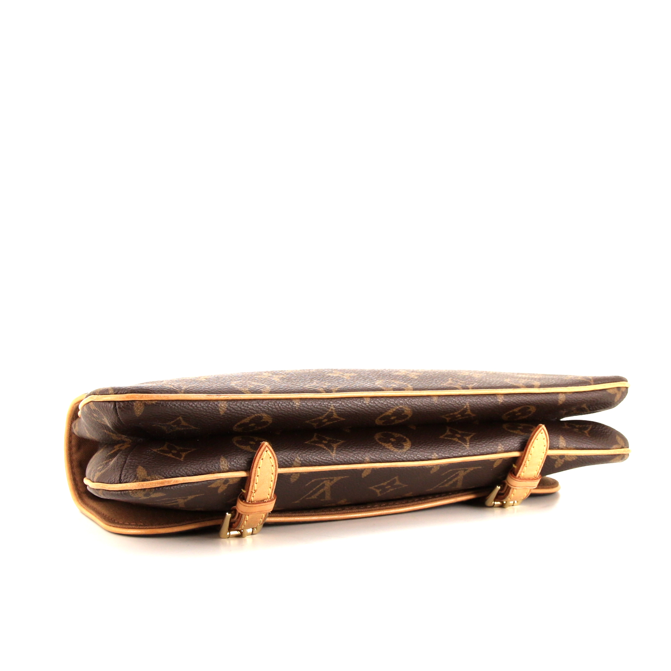 Louis Vuitton Marelle handbag in brown monogram canvas and natural leather - Detail D4