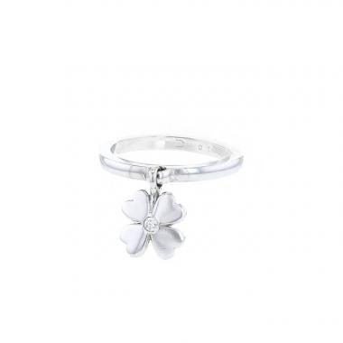 Anello Dior Trèfle in oro bianco e diamante