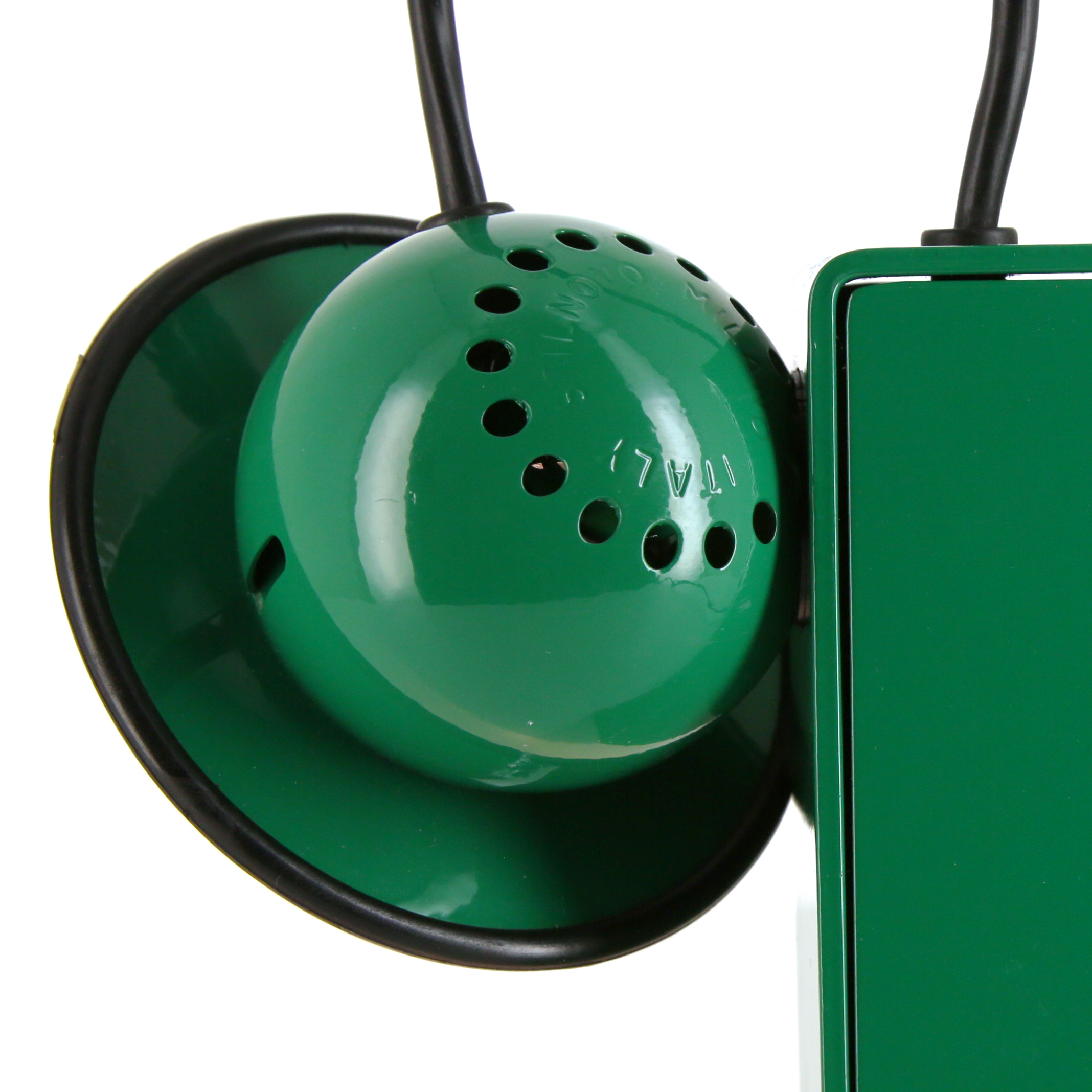 Gae Aulenti
Piero Castiglioni, "Minibox" bedside lamp, in green lacquered metal, Stilnovo edition, stamped, creation of 1979, edition of 1980s - Detail D2