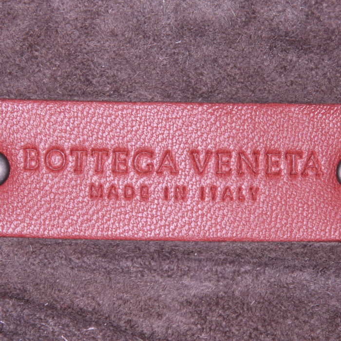 Borsa a tracolla Bottega Veneta in pelle intrecciata rossa - Detail D3