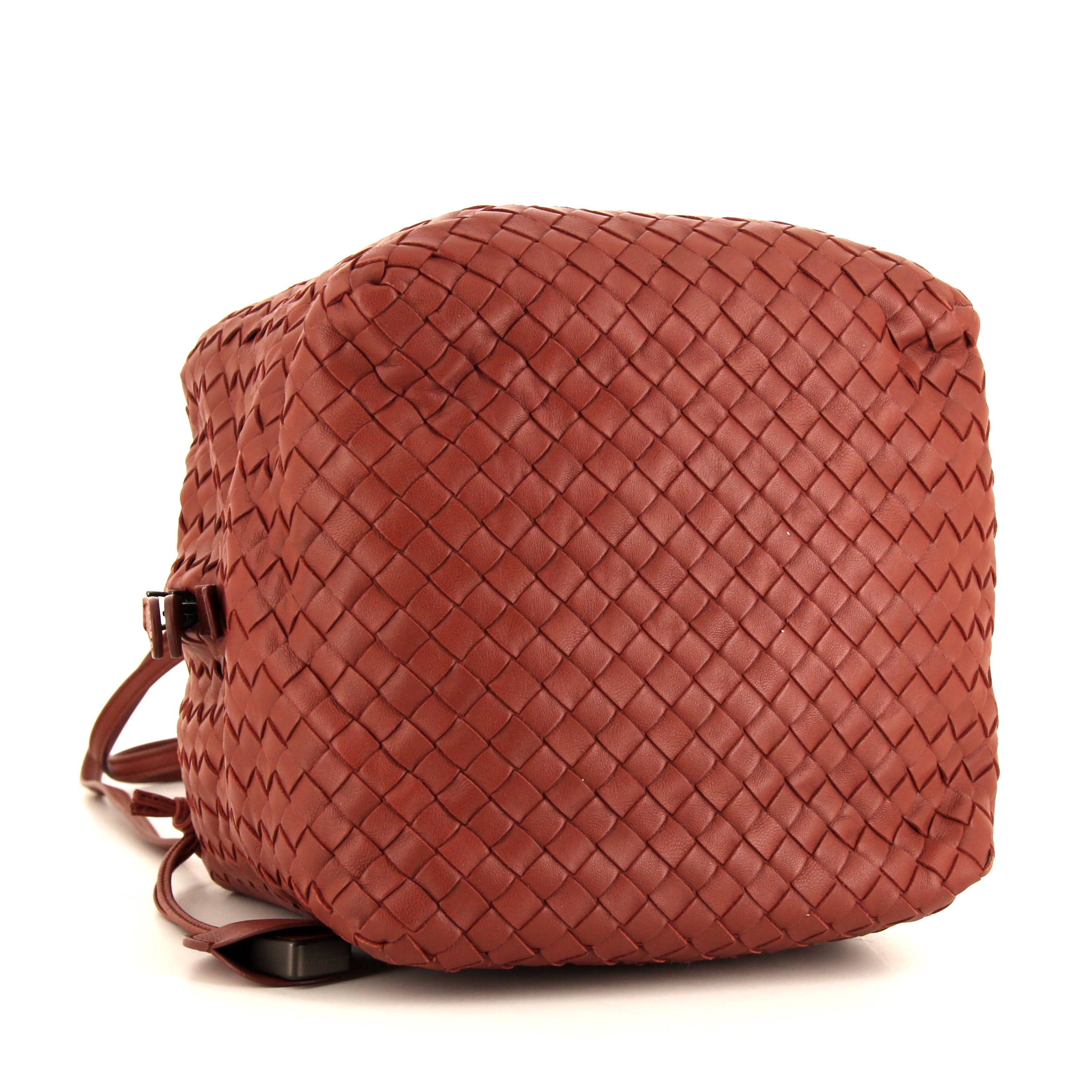 Bolso bandolera Bottega Veneta en cuero intrecciato rojo - Detail D4