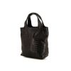 Bottega Veneta shopping bag in black smooth leather and black intrecciato leather - 00pp thumbnail