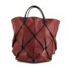 Bottega Veneta   shopping bag  in black leather  and burgundy leather - 360 thumbnail