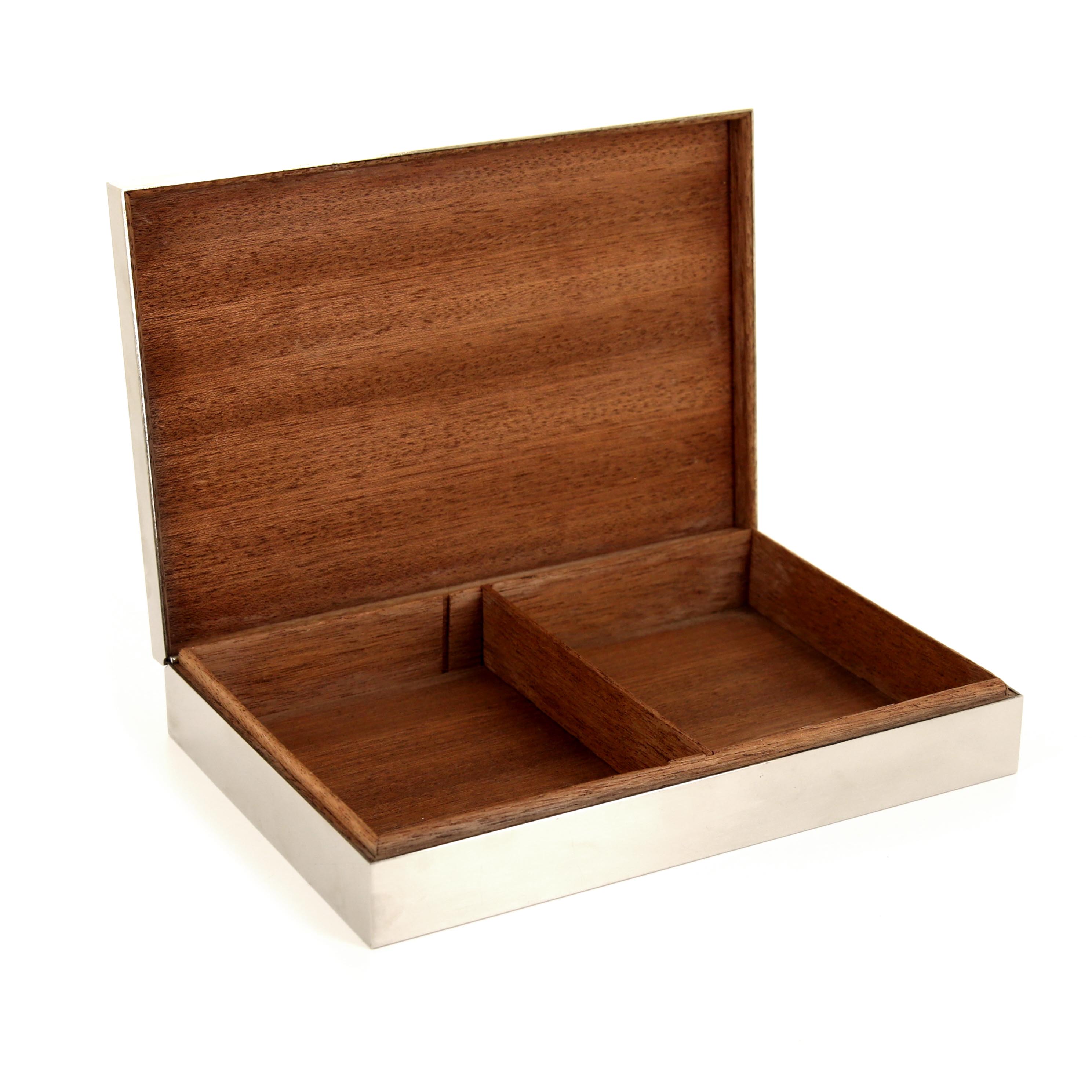 Boîte Hermès "Cheval", en métal argenté et bronze, années 1980 - Detail D1