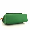 Hermes Herbag shoulder bag in green canvas and natural leather - Detail D5 thumbnail