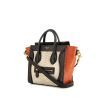 Céline Luggage Nano shoulder bag in grey and orange python and black leather - 00pp thumbnail