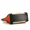 Borsa a tracolla Céline Luggage Nano in pitone grigio e arancione e pelle nera - Detail D5 thumbnail