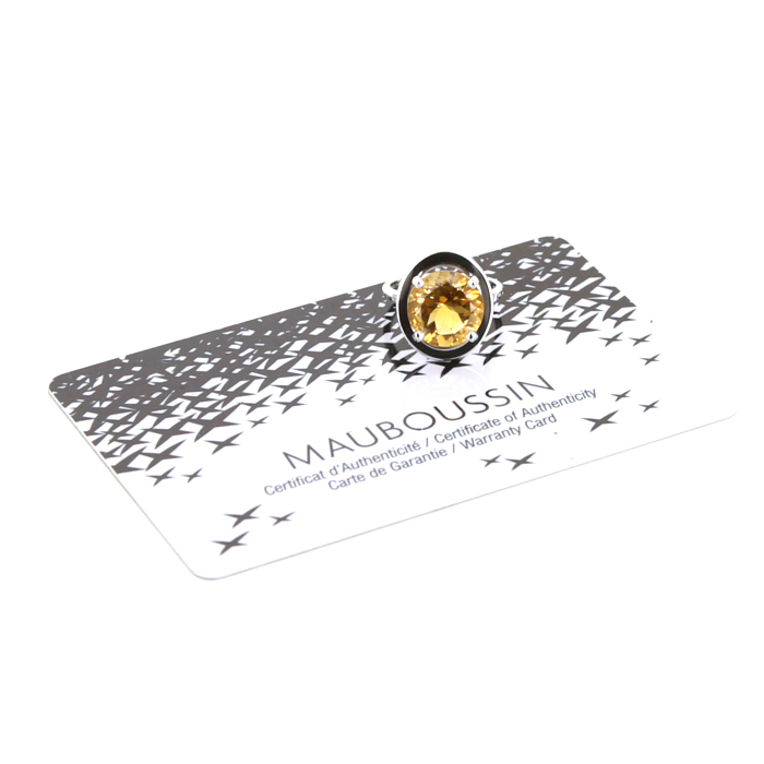 Anello Mauboussin Absolument Toi in oro bianco,  lacca nera e diamanti e quarzo citrino - Detail D2