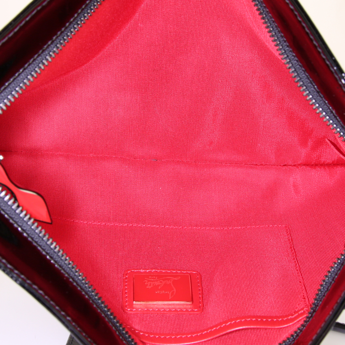 Bolso bandolera Christian Louboutin Loubiposh en cuero negro - Detail D2
