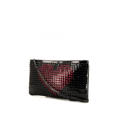 Sac bandoulière Christian Louboutin Loubiposh en cuir noir