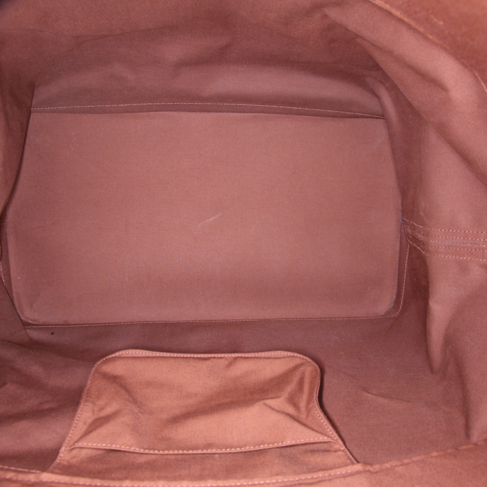 Sac de voyage Louis Vuitton Cruiser en toile monogram enduite marron et cuir naturel - Detail D2
