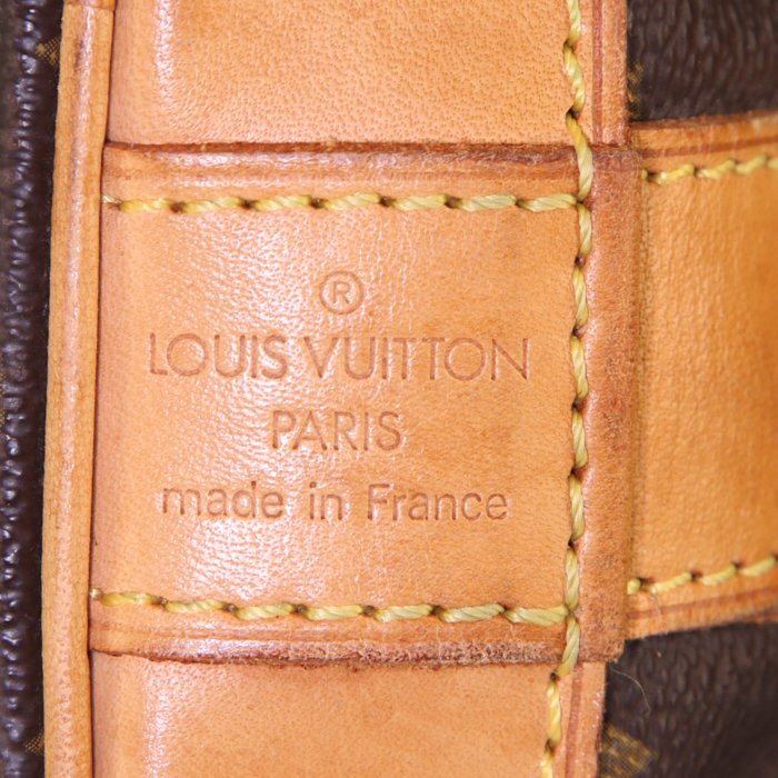 Bolsa de viaje Louis Vuitton Cruiser en lona Monogram revestida marrón y cuero natural - Detail D3