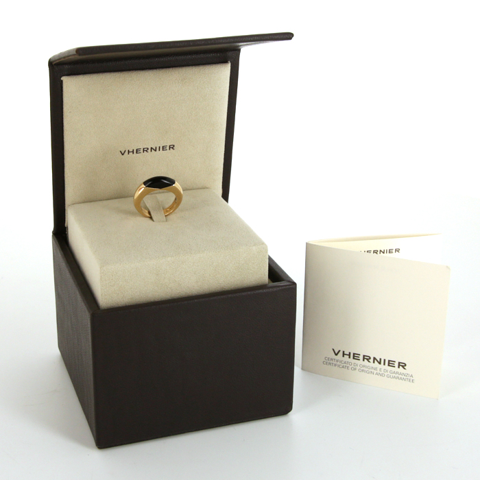 Vhernier Timpano ring in pink gold and jet - Detail D2
