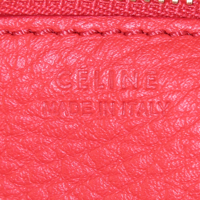 Sac à main Celine Tie Bag moyen modèle en cuir rouge - Detail D3